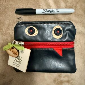 Black and Red Zippered Pouch